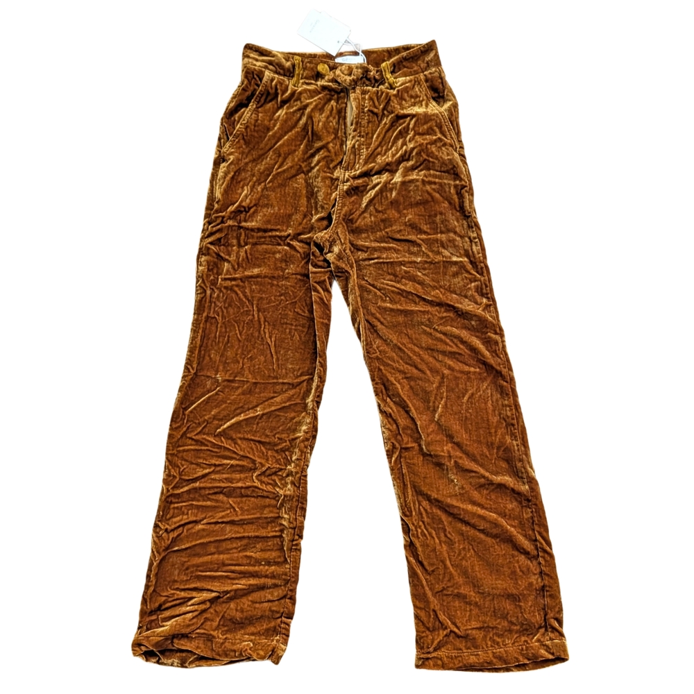 Garance Paris Klay Ocre Golden Brown Velvet Pants NWT Size Small